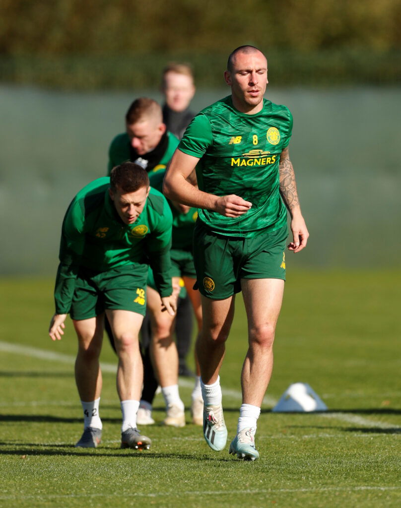 Scott Brown and Callum McGregor - Celtic training