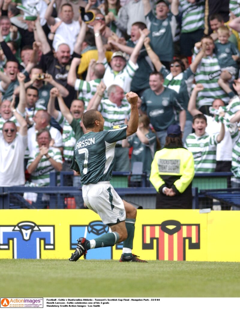 HENRIK LARSSON 2002 CELTIC MATCH WORN JERSEY