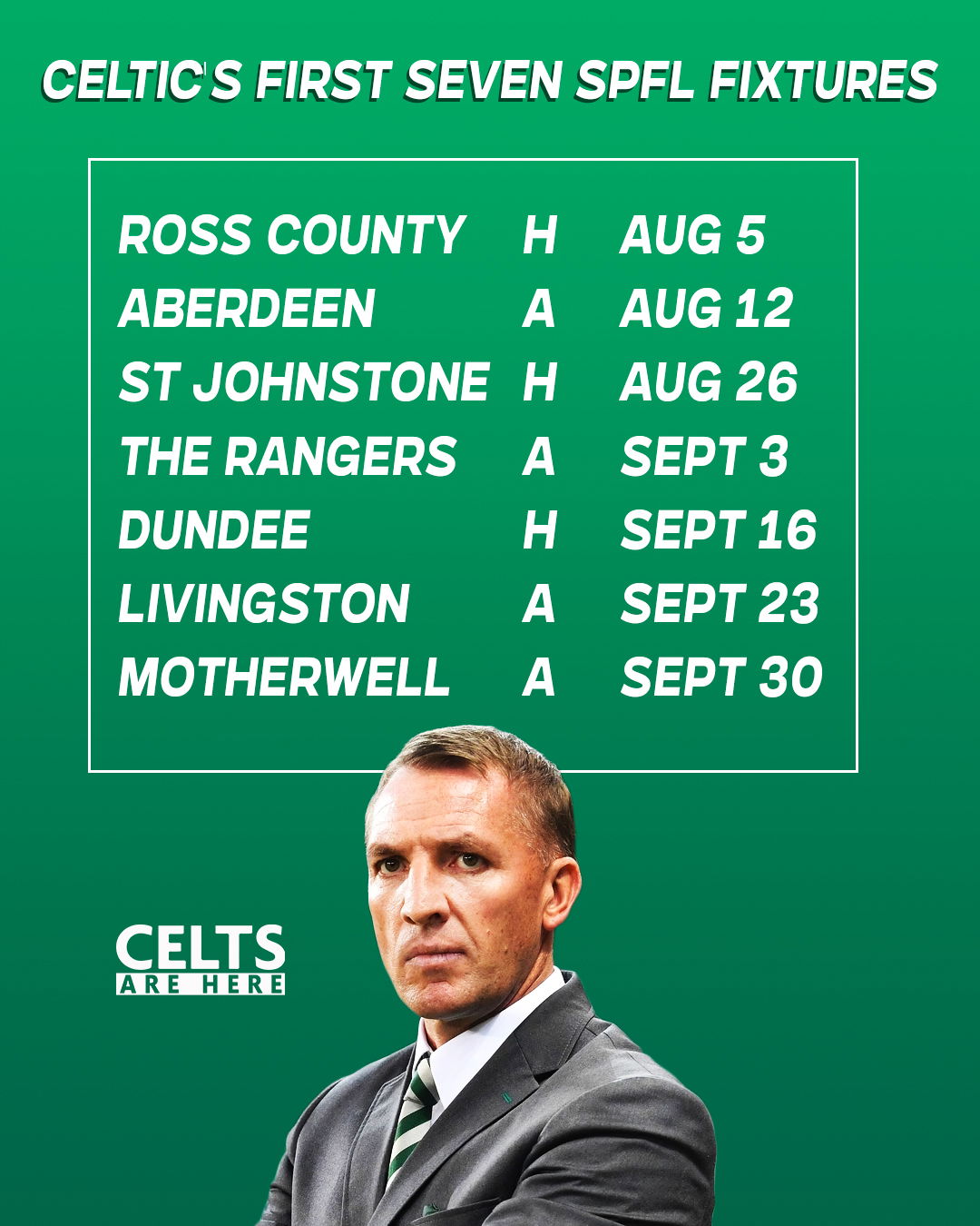 Celtic's First Seven SPFL Fixtures | Latest Celtic News