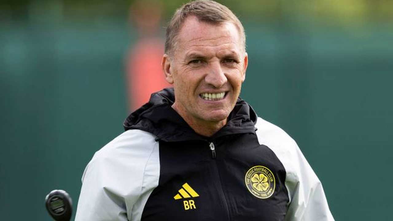 Brendan Rodgers at Lennoxtown