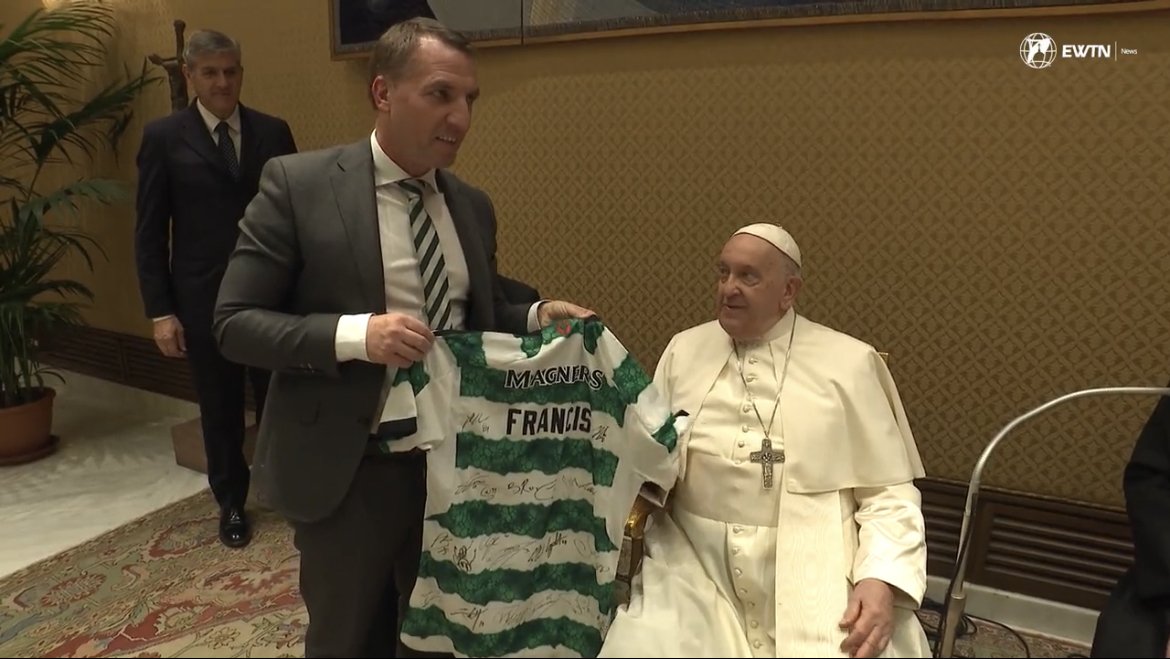 Pope Francis with Brendan Rodgers Celtic