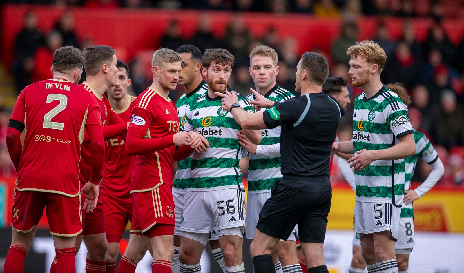 Celtic and Aberdeen Players