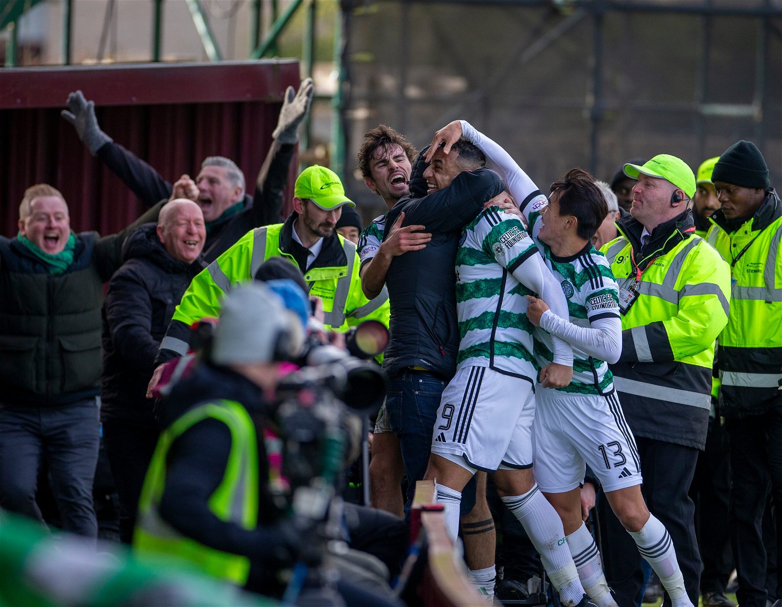 Celtic Players Celebrate