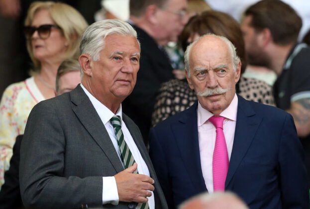 Celtic FC Shareholder Dermot Desmond and Celtic f.c. Chairman Peter Lawwell