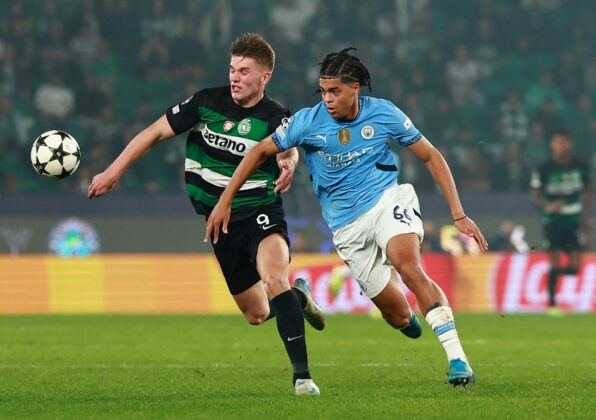 Jahmai Simpson Pusey against Victor Gyokeres in the champions league