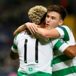 Moussa Dembele and Scott Sinclair React to Emotional Celtic Park Moment Kieran Tierney celebrating with Scott Sinclair