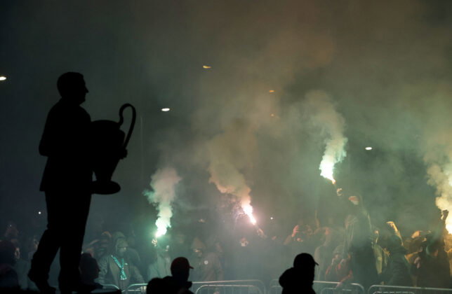 Celtic FC Fan protest, Celtic fans pyro