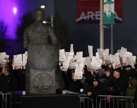 Celtic FC fan protest outside Celtic Park