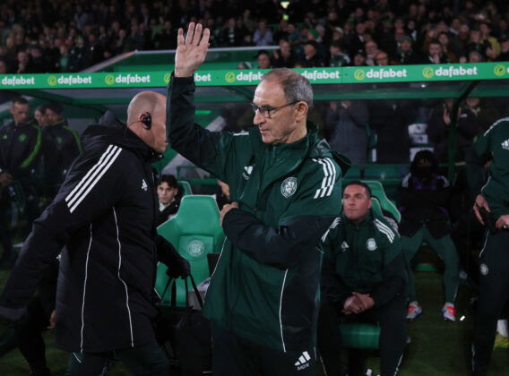 Celtic FC Martin O'Neill Waves to Celtic Support
