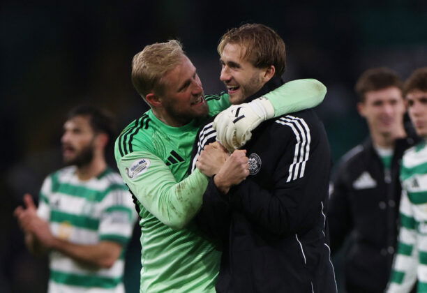 Celtic f.c. Kasper Schmiechel alongside Benji Nygren