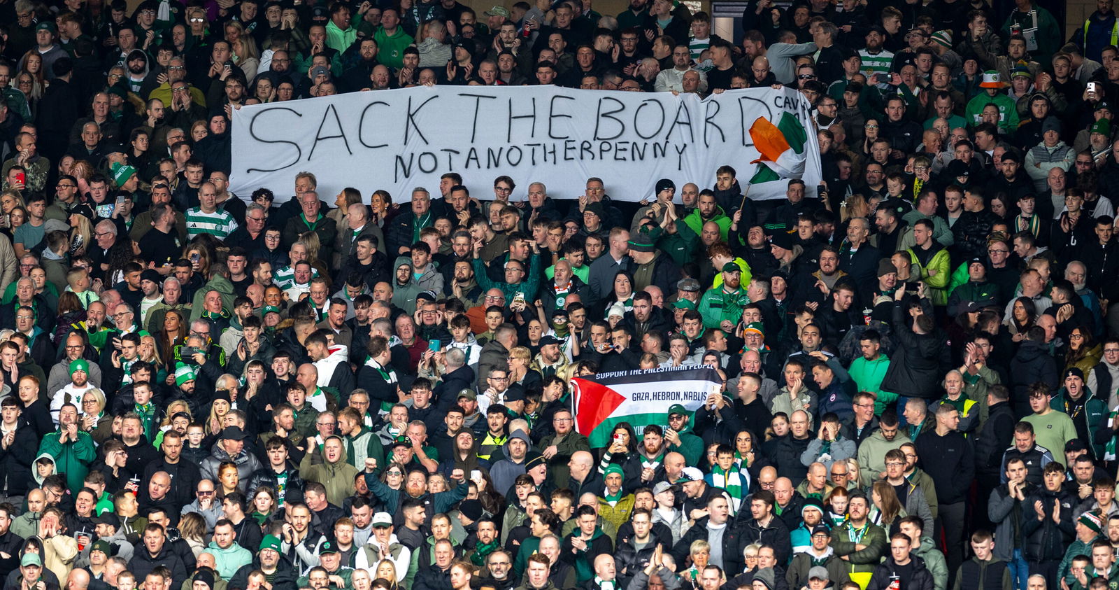 Celtic FC fans potesting against the board