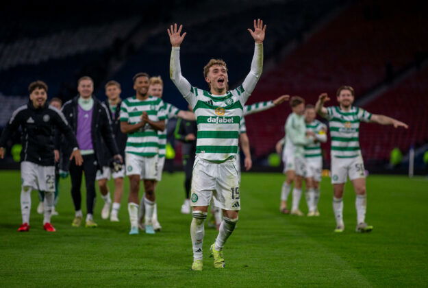 Celtic FC Callum Osmand, Celebrates Hampden Park