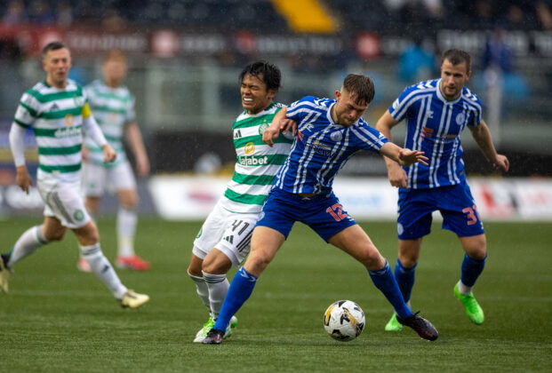 Celtic transfer target David Watson tussles with Reo Hatate