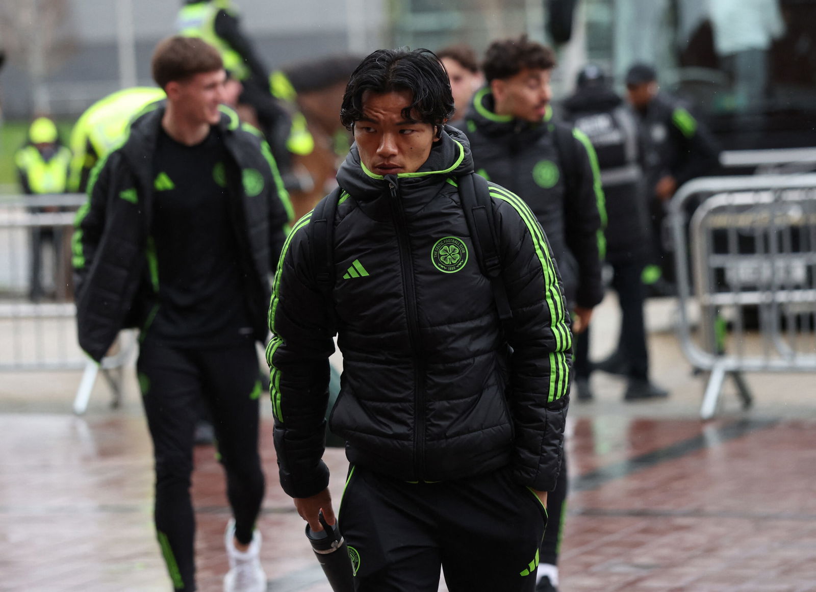 Celtic FC Star Reo Hatate outside Celtic park