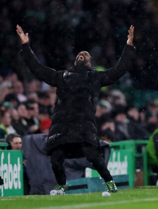 Celtic FC Manager Wilfried Nancy on Celtic Park touchline