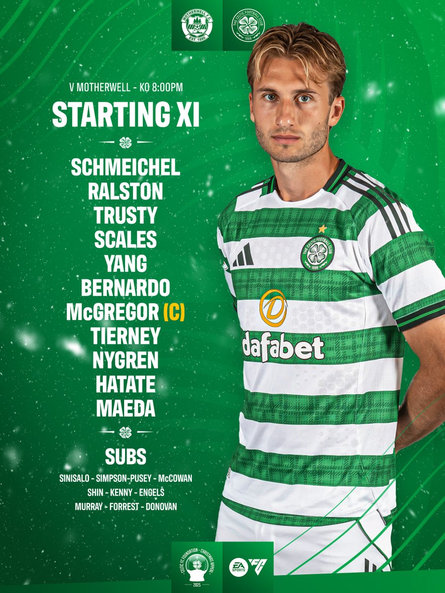 Celtic divulga escalação para partida contra Motherwell em Fir Park durante período desafiador da temporada 1