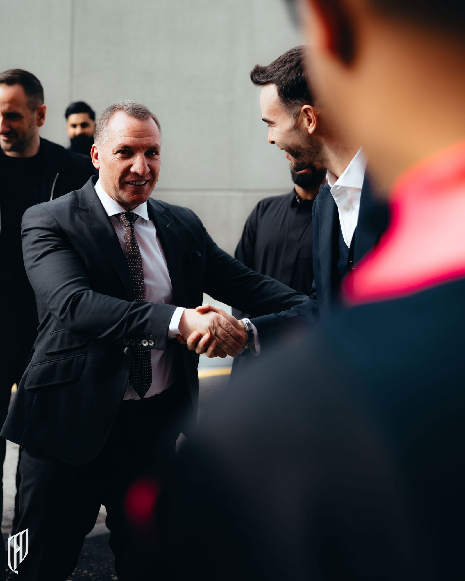 Former Celtic manager Brendan Rodgers with former ibrox chief James Bisgrove
